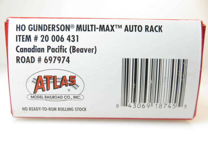 Atlas 20006431 HO Gunderson Multi-Max Auto Rack Canadian Pacific #697974 Beaver image 1