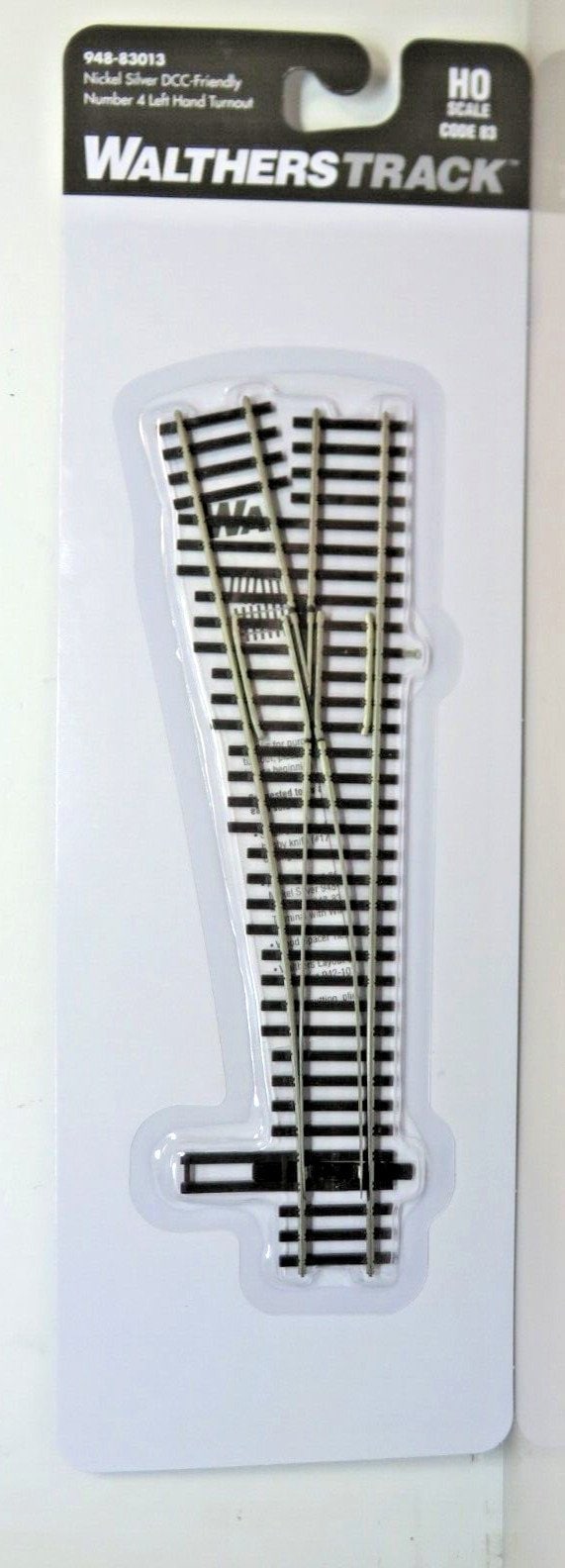 Walthers Track 948-83013 Code 83 Nickel Silver DCC Friendly #4 LH Turnout/Switch image 2