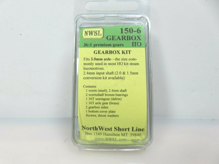 Northwest Short Line #150-6 NWSL 0.3 Mod 36-1 Idler Gearbox Kit 3mm Axle NIB image 1