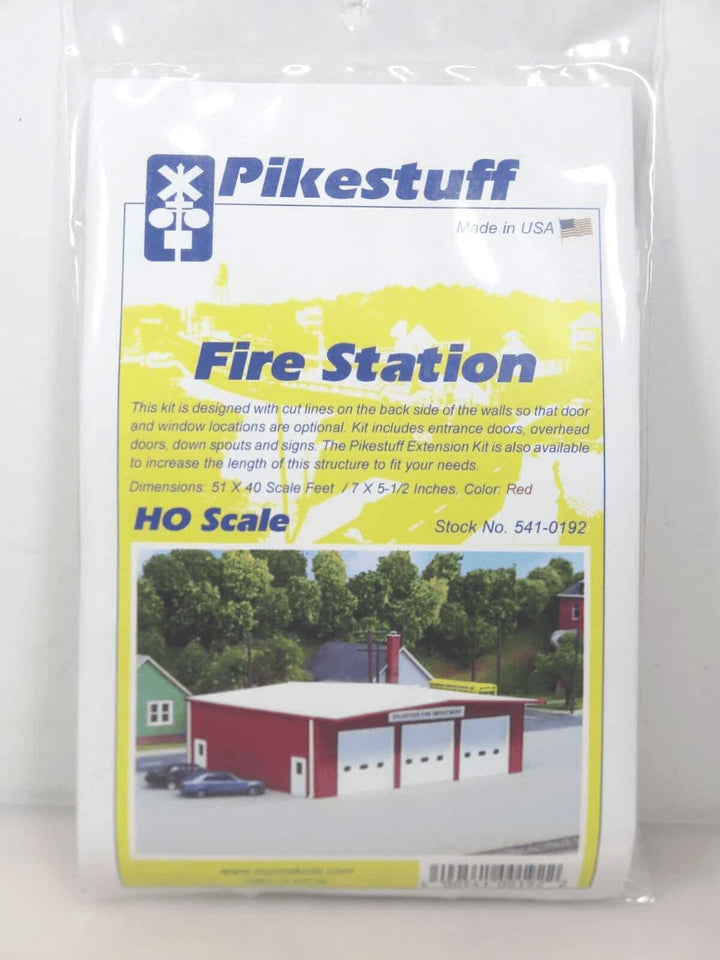 Pikestuff 541-0192 HO Scale Fire Station Red NIB image 1