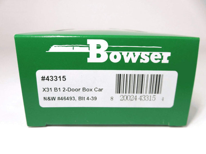 Bowser 43315 HO Scale N&amp;W Norfolk Western X31 B1 2-Door Boxcar #46493 image 2