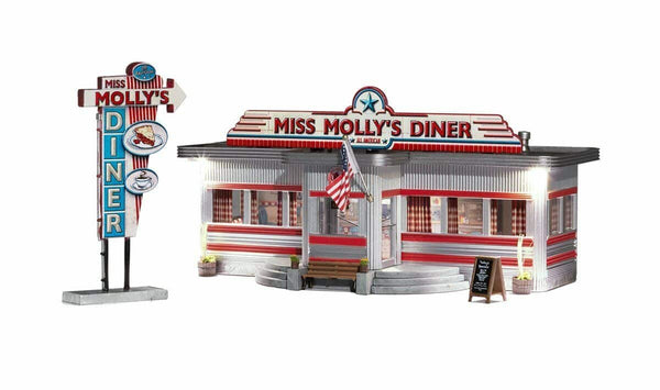Woodland Scenics BR5066 Built and Ready HO Scale Miss Molly's Diner NIB image 0