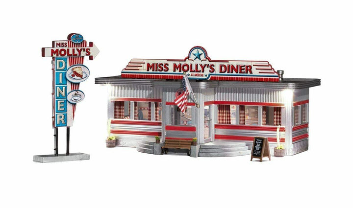 Woodland Scenics BR5066 Built and Ready HO Scale Miss Molly's Diner NIB image 0