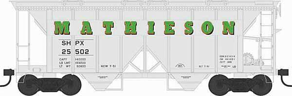 Bowser #43280 HO Scale 70-Ton 2-Bay Covered Hopper Mathieson #25502 NIB image 0