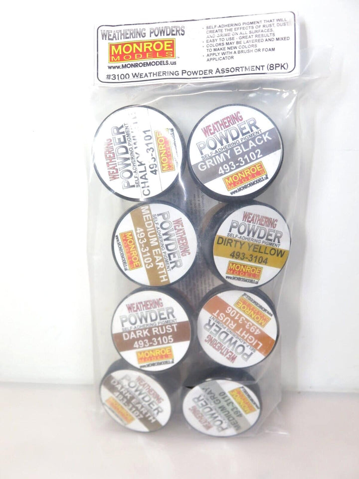 Monroe Models 3100 Colored Weathering Powder 8 Color Set image 0