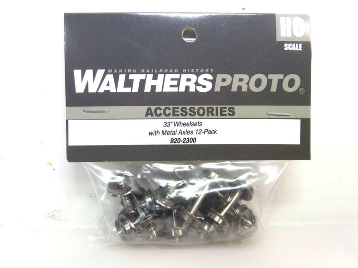 Walthers 920-2300 HO Scale 33" Turned Metal RP-25 Wheelsets W/Metal Axles (12) image 1