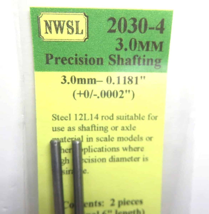 Northwest Short Line #2030-4 NWSL 3mm Shafting (2) 6 inch Pieces Ho Locomotives image 1