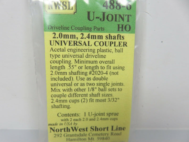Northwest Short Line NWSL 488-6 Driveline Universal Connector 2.4mm 2.0mm Shafts image 2