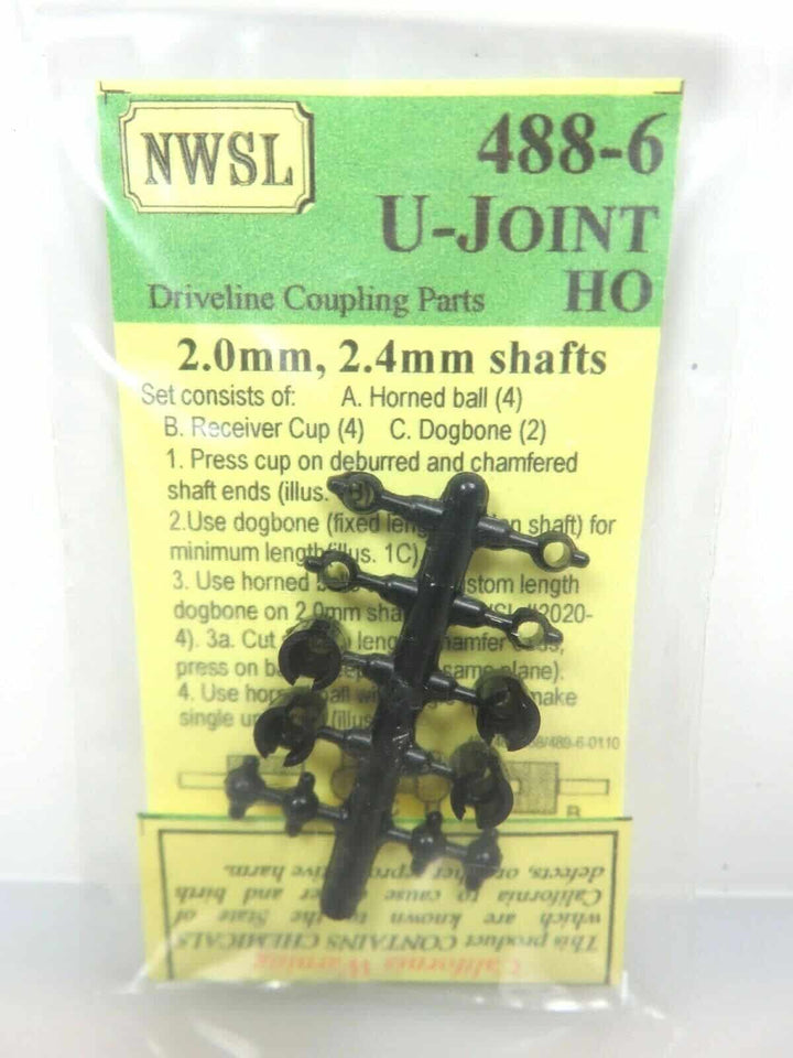 Northwest Short Line NWSL 488-6 Driveline Universal Connector 2.4mm 2.0mm Shafts image 0