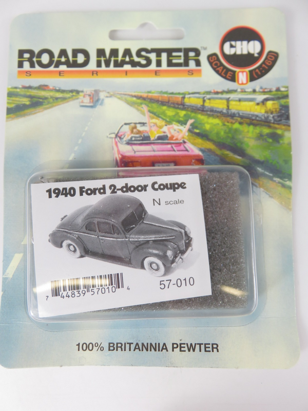 GHQ Road Master 57-010 N Scale 1940 Ford 2 Door Coupe Pewter Kit NIB