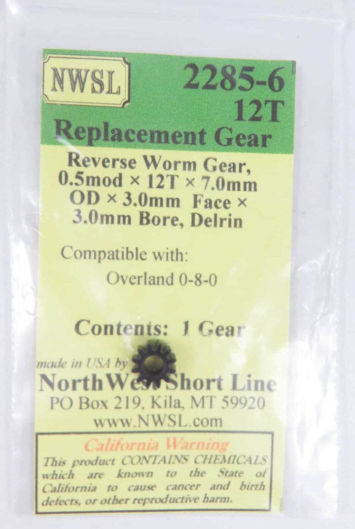 Northwest Short Line NWSL 2285-6 12 Tooth Reverse Worm Gear Delrin image 2