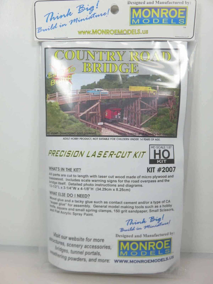 Monroe Models #2007 HO Scale Wooden Country Road Bridge Kit NIB image 2