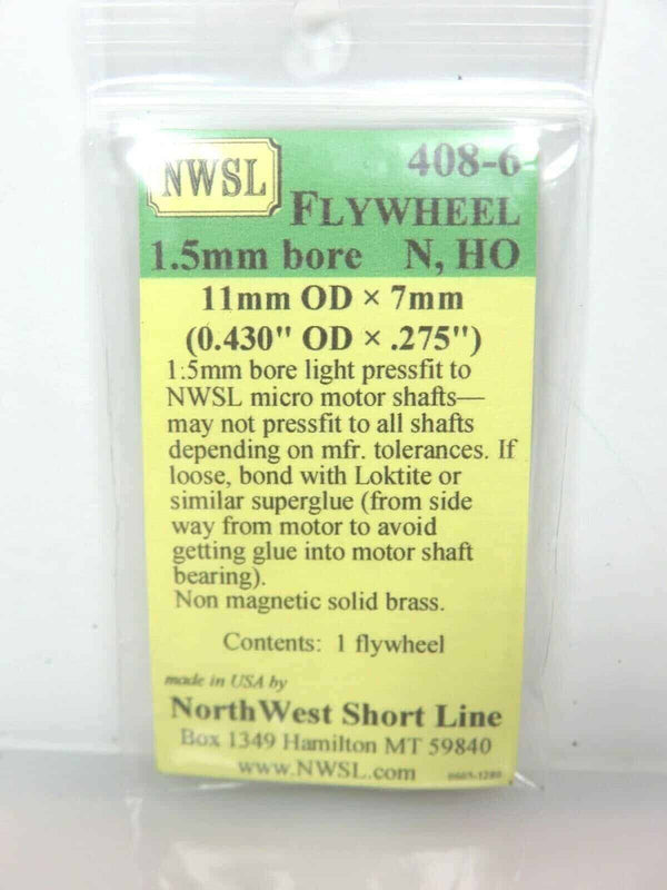 Northwest Short Line #408-6 NWSL Brass 11MM Flywheel for N Scale Locomotives image 0