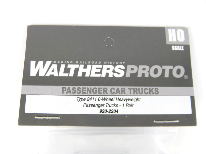 Walthers 920-2204 HO Heavyweight 6-Wheel Metal Passenger Trucks Type 2411 1-Pair image 2