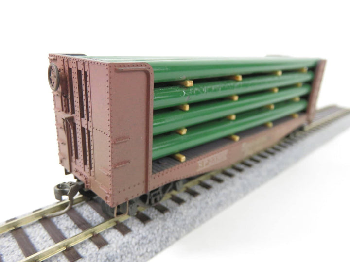 Athearn Blue Box HO Scale Bulkhead Flatcar W/Pipe Load Southern Pacfic Kadee's image 4