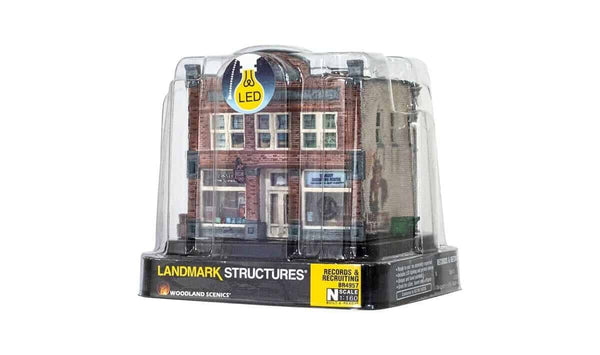 Woodland Scenics BR4957 Built and Ready N Scale Records &amp; Recruiting Building image 0