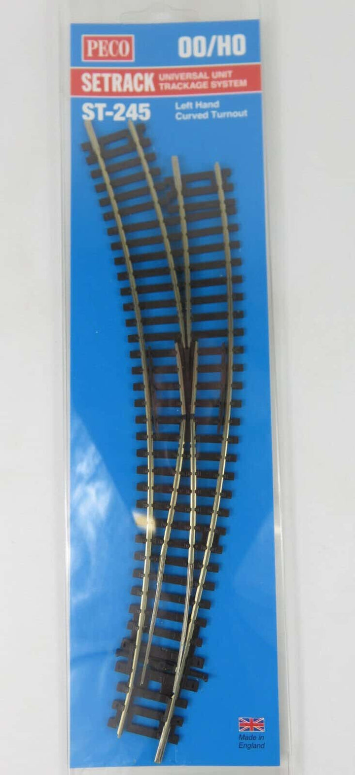 Peco Setrack ST-245 HO Scale Code 100 Left Hand LH Curved Turnout Switch image 0
