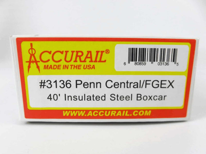 Accurail 3136 HO Scale 40' Insulated Steel Box Car Penn Central/FGEX #363648 image 1