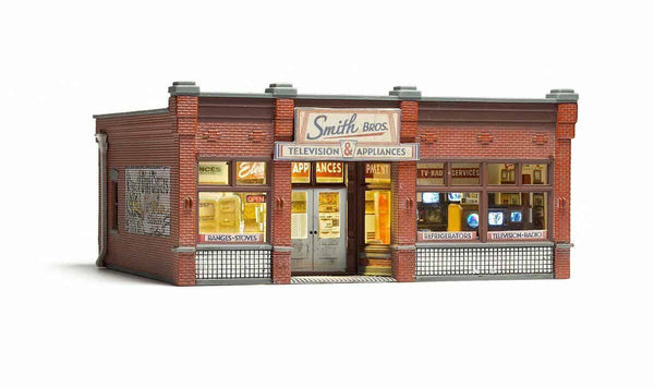 Woodland Scenics HO Scale BR5069 Built &amp; Ready Smith Brothers TV/Appliance Store image 0