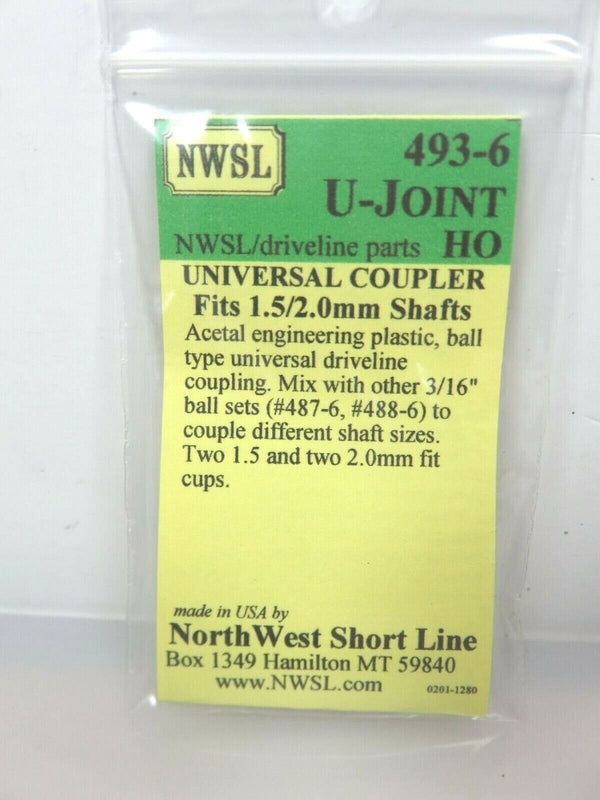 Northwest Short Line NWSL 493-6 Driveline Universal Connector 2mm 1.5mm image 0