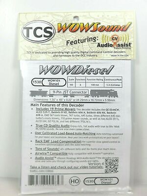 Train Control Systems TCS 1530 WOW101 Sound Diesel Decoder V4 9-Pin JST Plug image 1