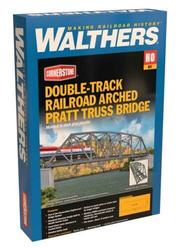 Walthers #933-4522 HO Scale Arched Pratt Truss Railroad Bridge Double Track Kit image 0