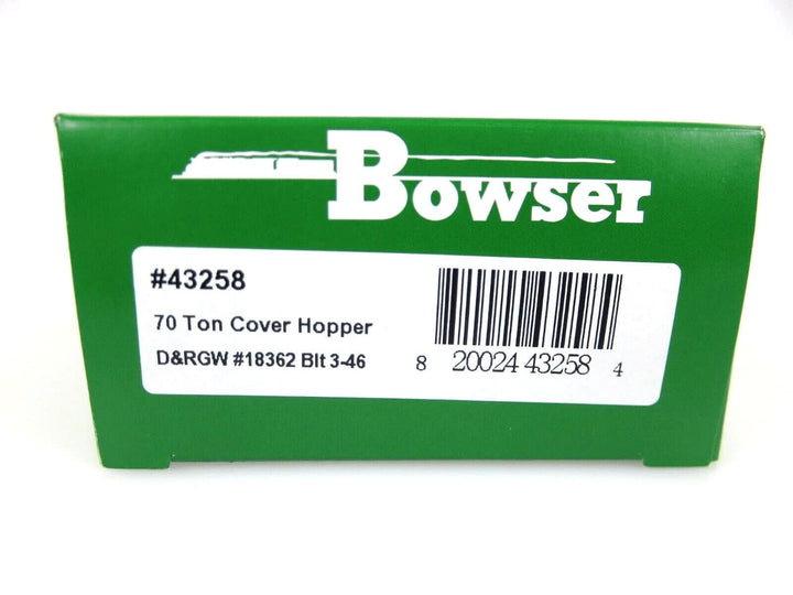 Bowser #43258 HO Scale 70-Ton 2-Bay Covered Hopper D&amp;RGW Rio Grande #18362 NIB image 1