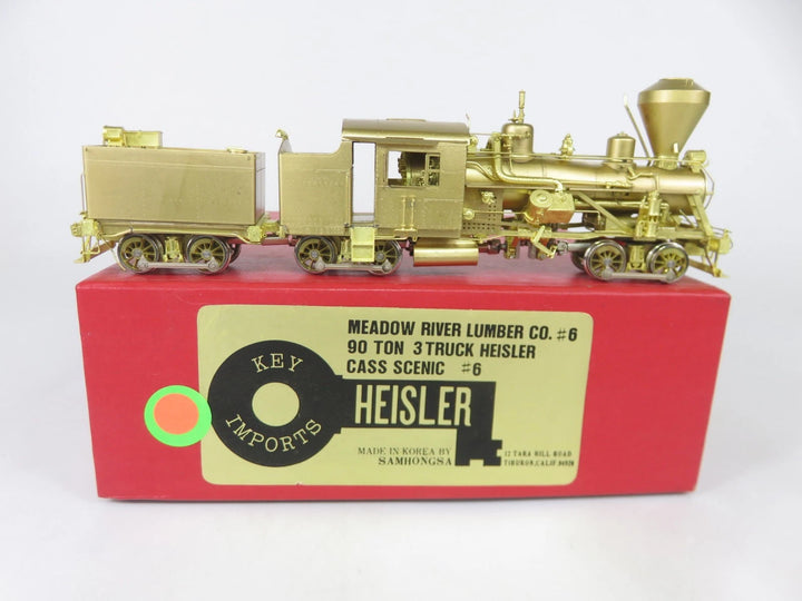 Key Imports Brass HO Scale 3 Truck Heisler Steam Logging Locomotive Ca ...