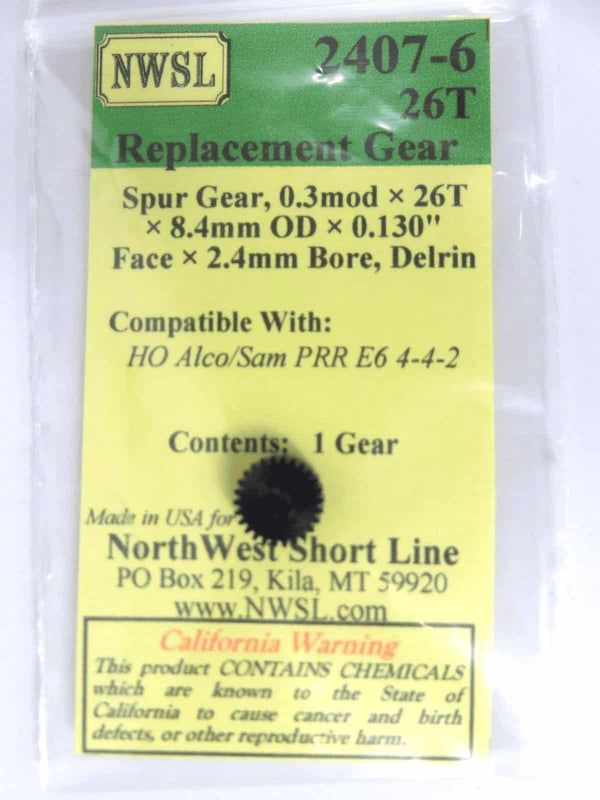 Northwest Short Line NWSL 2407-6 26 Tooth Spur Gear Delrin image 0