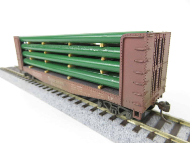 Athearn Blue Box HO Scale Bulkhead Flatcar W/Pipe Load Southern Pacfic Kadee's image 2