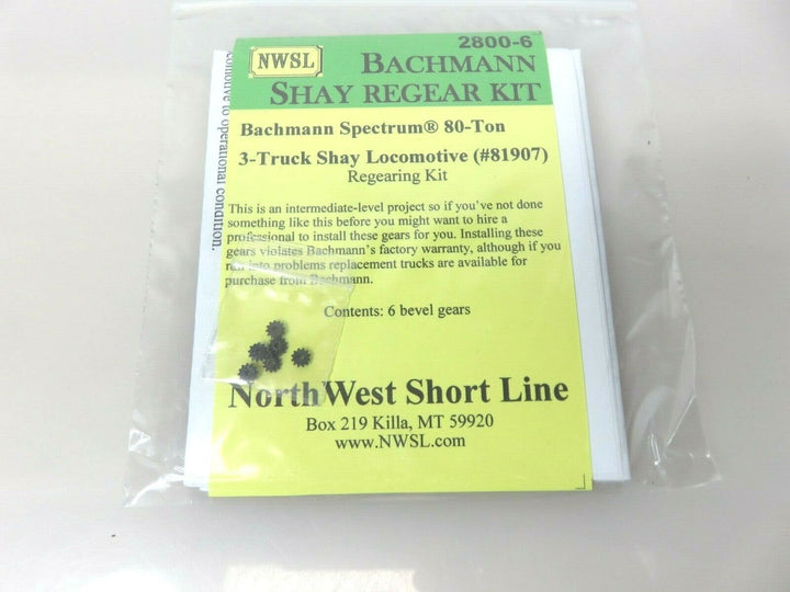 NWSL 2800-6 Bachmann Spectrum HO Scale 80-Ton 3 Truck Shay Gear Upgrade Kit image 3