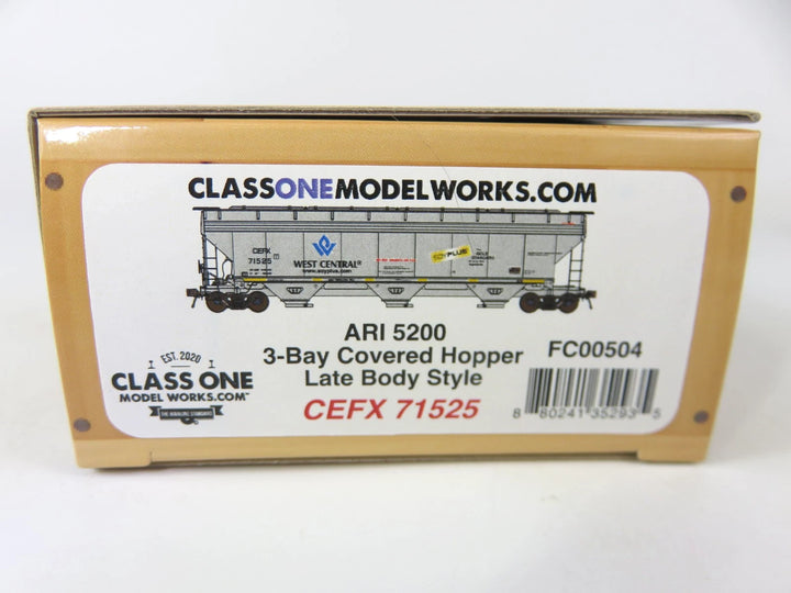 Class One Model Works FC00504 HO Scale ARI 5200 Covered Hopper CEFX #7 ...