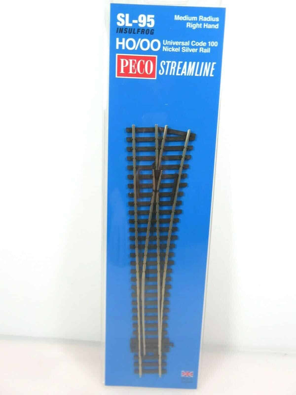 Peco Streamline HO SL95 Code 100 Insulfrog Medium Radius Turnout Right Hand image 0