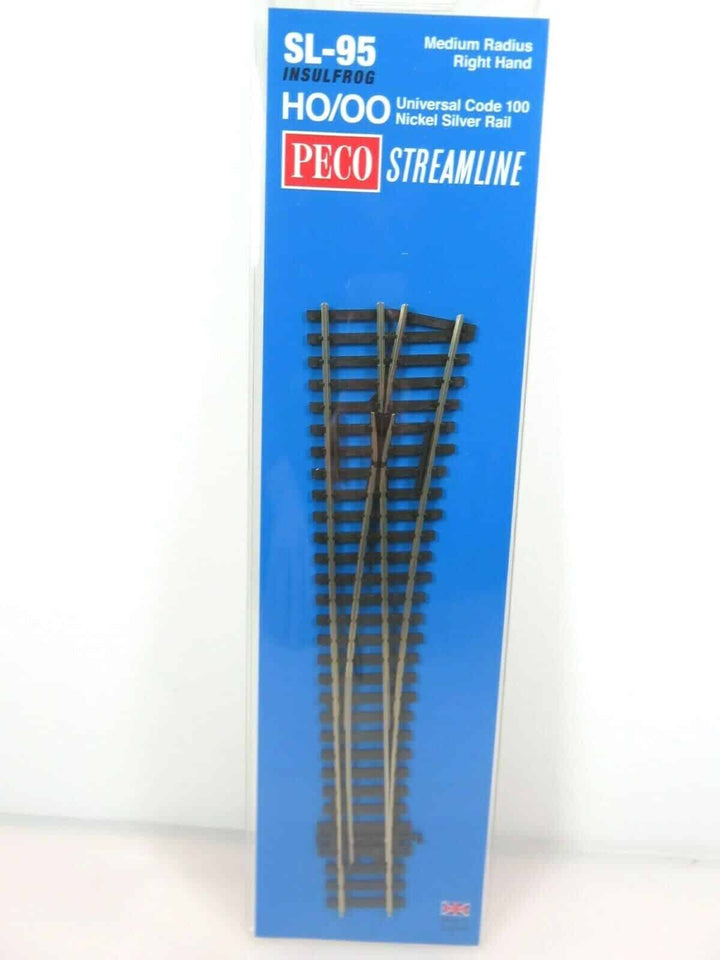 Peco Streamline HO SL95 Code 100 Insulfrog Medium Radius Turnout Right Hand image 0