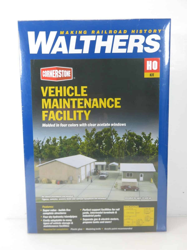 Walthers Cornerstone #933-4122 HO Scale Vehicle Maintenance Facility Kit NIB image 0
