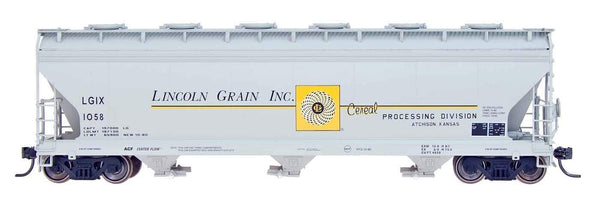 Intermountain 47090-05 HO Scale ACF 4650 3 Bay Hopper Lincoln Grain INC. #1080 image 0