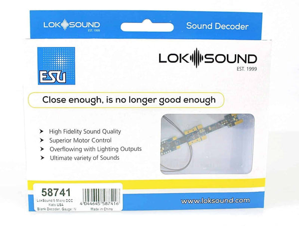ESU 58741 LokSound 5 Micro Direct *Blank* DCC Sound Decoder Kato USA, N Scale image 0