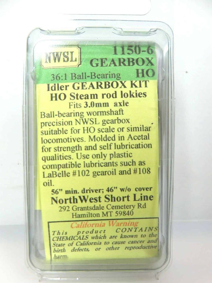 Northwest Short Line 1150-6 NWSL 0.3 Mod 36-1 Idler Ball Bearing Gearbox 3m Axle image 3