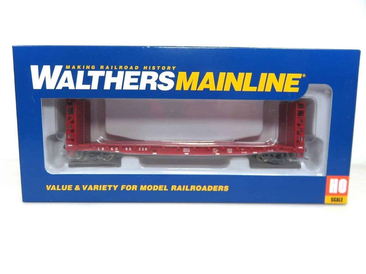 Walthers Mainline 910-5908 HO 53' GSC Bulkhead Flatcar Chicago Burlington Quincy image 1