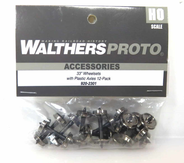 Walthers 920-2301 HO Scale 33" Turned Metal RP-25 Wheelsets W/Plastic Axles (12) image 0