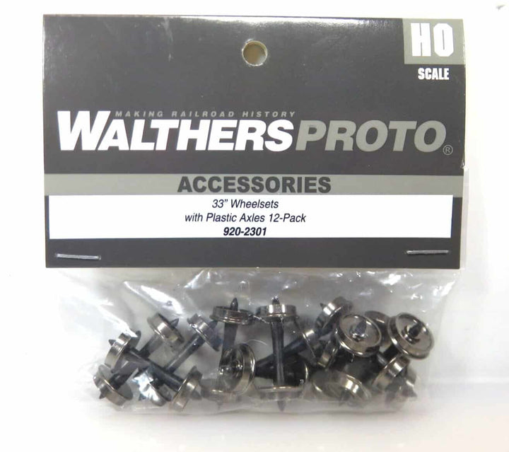 Walthers 920-2301 HO Scale 33" Turned Metal RP-25 Wheelsets W/Plastic Axles (12) image 0