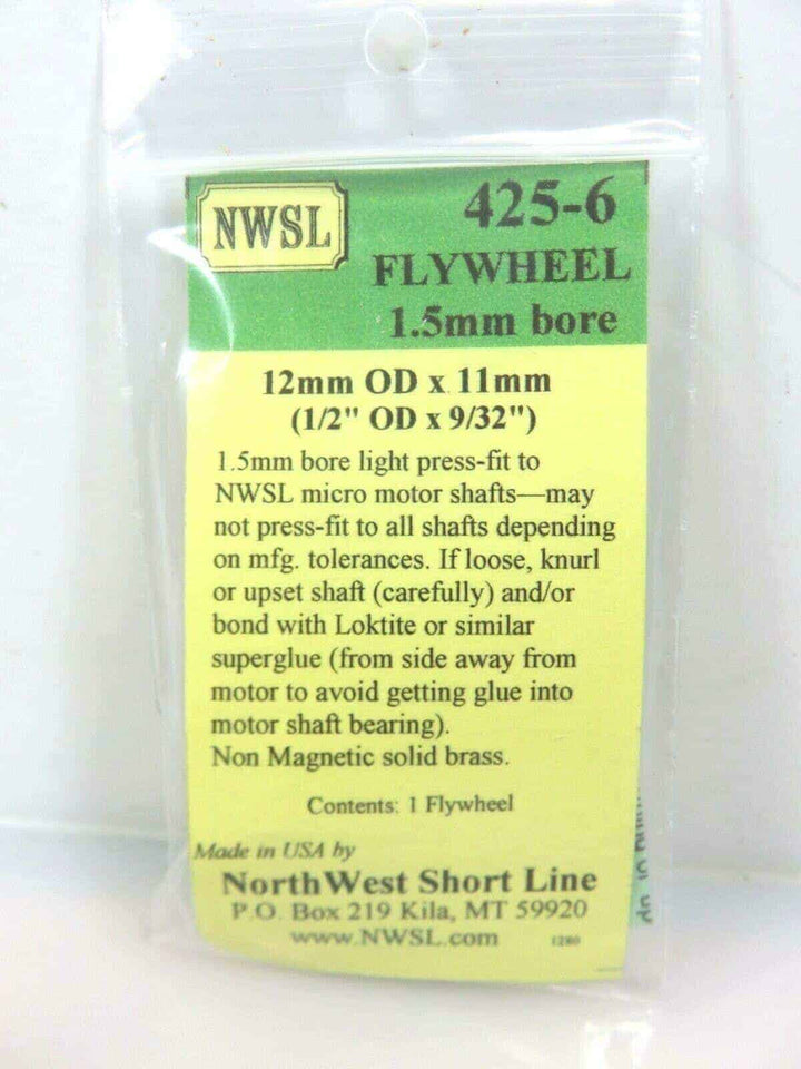 Northwest Short Line #425-6 NWSL Brass 12MM Flywheel for N Scale Locomotives image 1