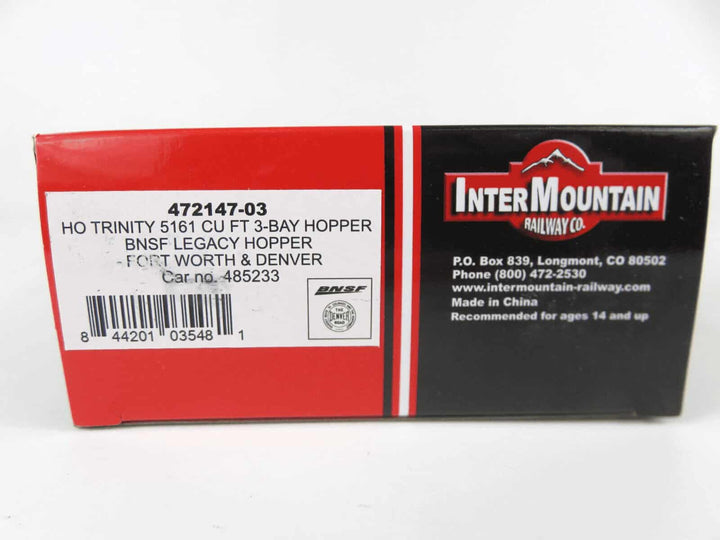 Intermountain 472147-03 HO BNSF The Denver Road Trinity 5161 Cu. Ft 3-Bay Hopper image 3