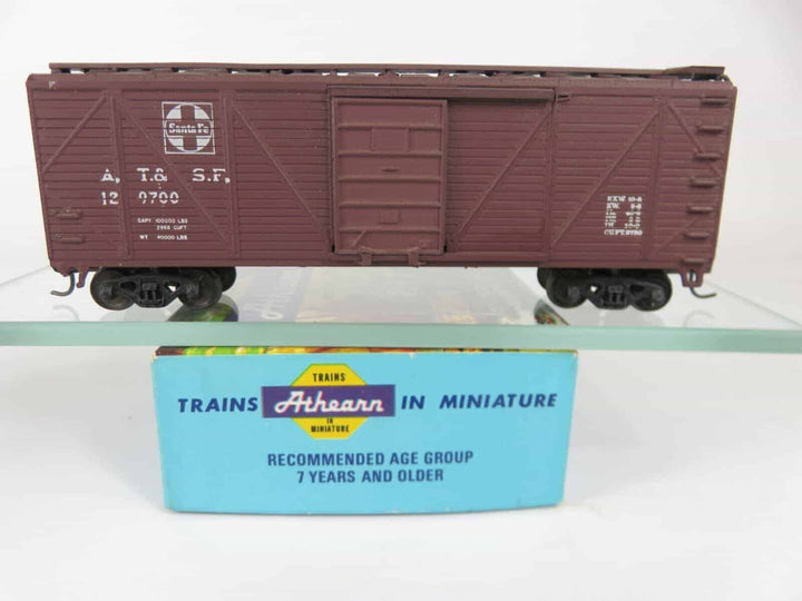 Vintage Roundhouse HO Scale 40' Wood Boxcar ATSF Santa Fe #129700 Kadee's image 1