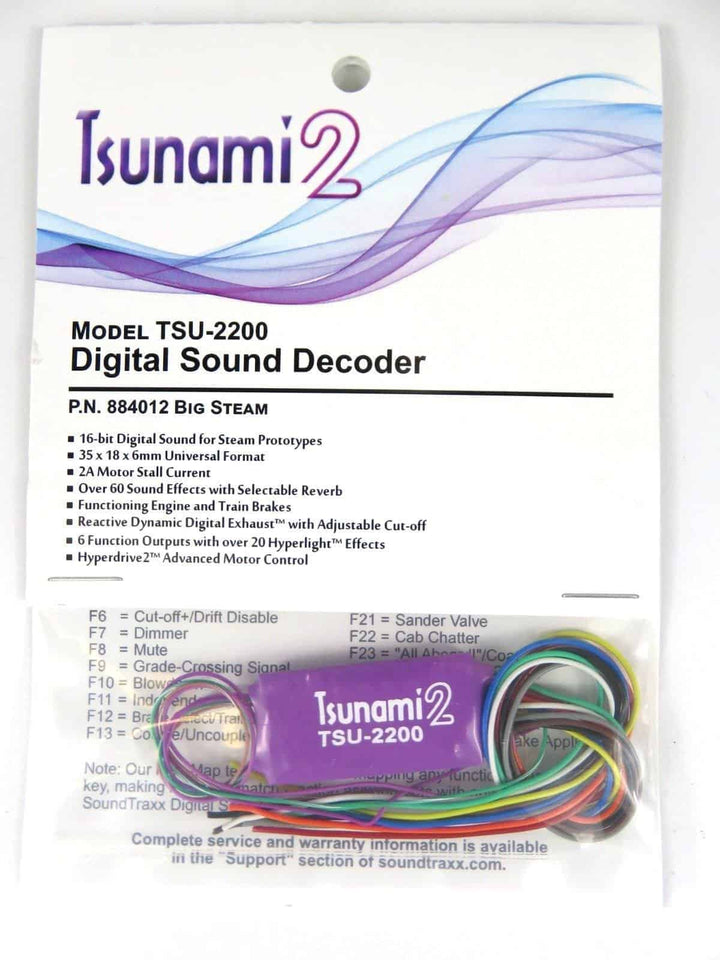 SoundTraxx 884012 TSU-2200 Tsunami 2 Sound Decoder, 2 Amp, Big Steam image 0