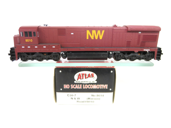 Atlas 8614 HO Scale N&W Norfolk and Western GE C30-7 Diesel Locomotive #8010