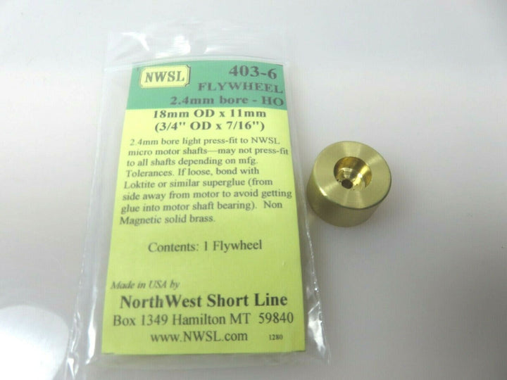Northwest Short Line #403-6 NWSL Brass 18MM Flywheel for HO Scale Locomotives image 2