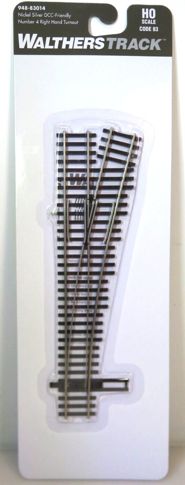 Walthers Track 948-83014 Code 83 Nickel Silver DCC Friendly #4 RH Turnout/Switch image 1