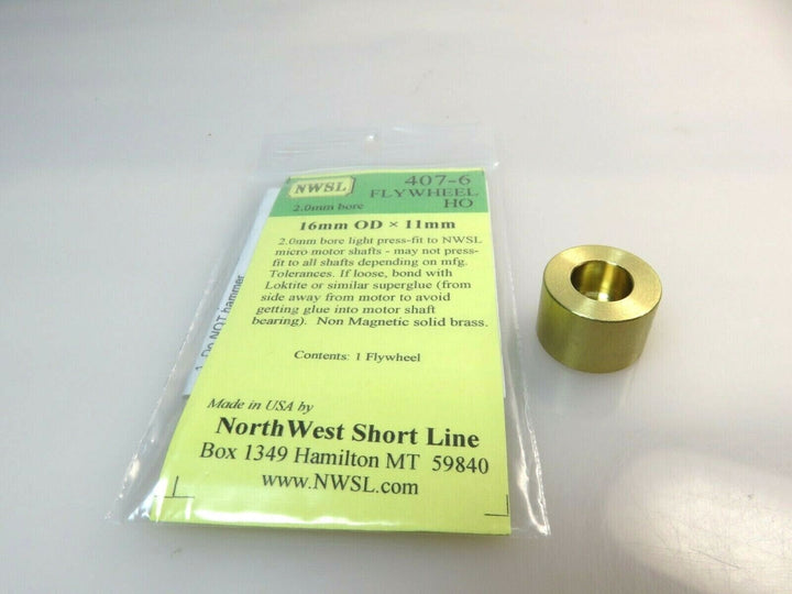 Northwest Short Line #407-6 NWSL Brass 16 MM Flywheel for HO Scale Locomotives image 2