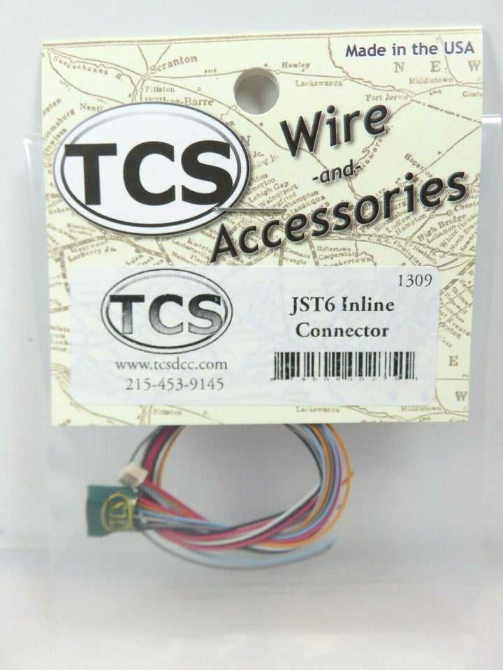 Train Control Systems TCS #1309 6-Pin JST inline Connector image 1